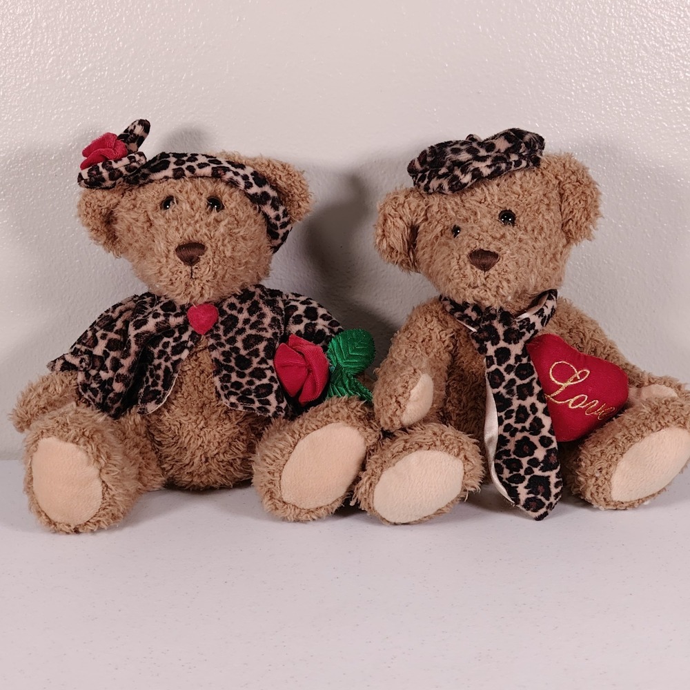 Dan Dee Collector's Choice Teddy Bear Plush Couple Valentines 9" Stuffed Bears